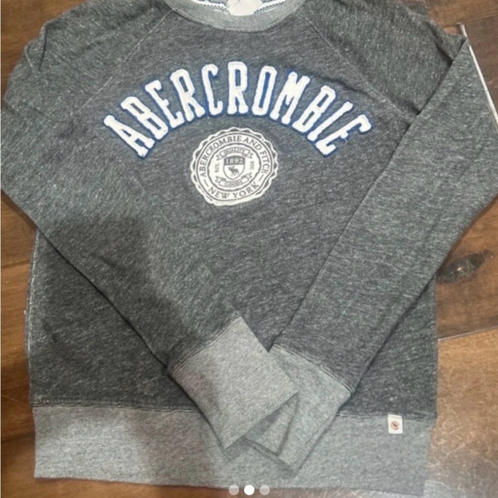 Abercrombie & Fitch Charcoal Sweatshirt with Blue Logo